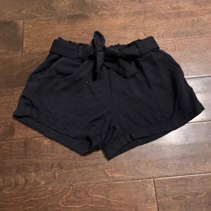black cute dressy shorts with a tie belt
